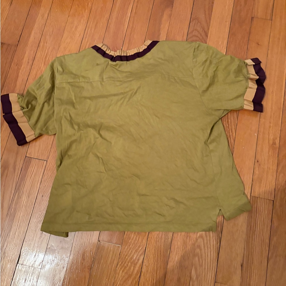 DRIES VAN NOTEN
Harly Tape Tow-Tone Trim T-Shirt with ribbon detail xs